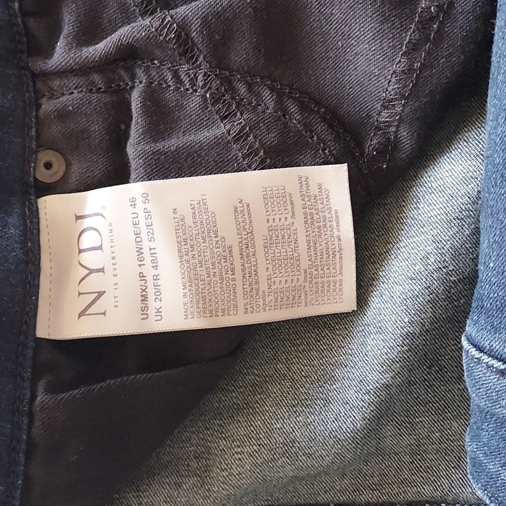 🚨SALE🚨 NYDJ Women's Dark Blue Teresa Wide Leg Jeans NWT - Picture 16 of 16